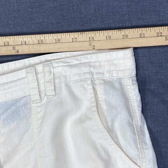 Norma Kamali Linen Pants Womens XL Ivory Straight Leg Breathable Casual Comfort - Picture 9 of 13